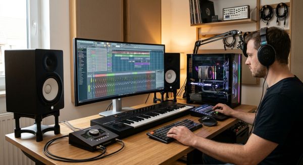 How to set up a custom-built PC for high-quality music production using FL Studio?
